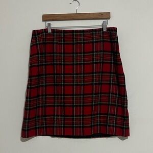 TALBOTS Plus Plaid Sparkle A-Line Skirt Classic Tartan Shimmer Women's Size 16